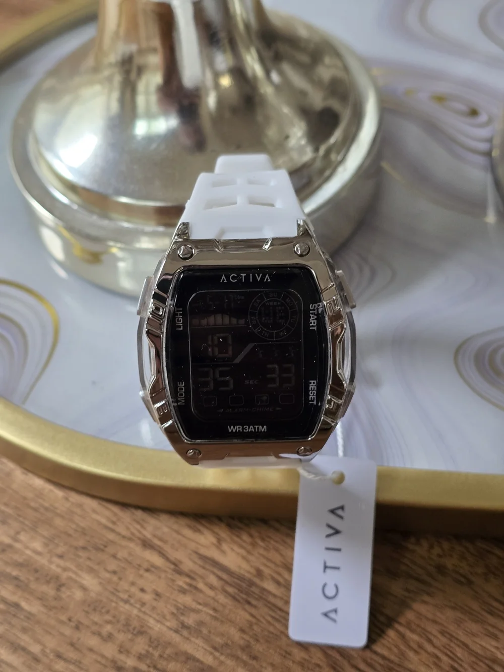 Ativa White Digital Sports Watch - Water Resistant